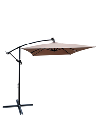 Rectangle 2X3M Outdoor Patio Umbrella Solar Powered Led Lighted Sun Shade Market Waterproof 6 Ribs Umbrella With Crank And Cross Base For Garden Deck Backyard Pool Shade Outside Deck Swimming Pool