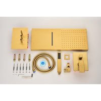 Wall Mounted Waterfall Rain Shower System Brushed Gold Wall Mounted Bathroom Brass