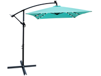 Rectangle 2X3M Outdoor Patio Umbrella Solar Powered Led Lighted Sun Shade Market Waterproof 6 Ribs Umbrella With Crank And Cross Base For Garden Deck Backyard Pool Shade Outside Deck Swimming Pool