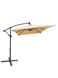 Rectangle 2X3M Outdoor Patio Umbrella Solar Powered Led Lighted Sun Shade Market Waterproof 6 Ribs Umbrella With Crank And Cross Base For Garden Deck Backyard Pool Shade Outside Deck Swimming Pool