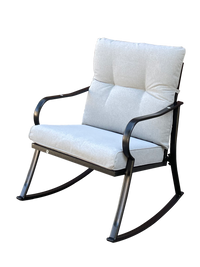 Rocker Set Chair And Teapoy Off White Off White Metal