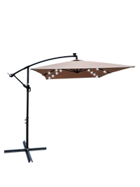 Rectangle 2X3M Outdoor Patio Umbrella Solar Powered Led Lighted Sun Shade Market Waterproof 6 Ribs Umbrella With Crank And Cross Base For Garden Deck Backyard Pool Shade Outside Deck Swimming Pool