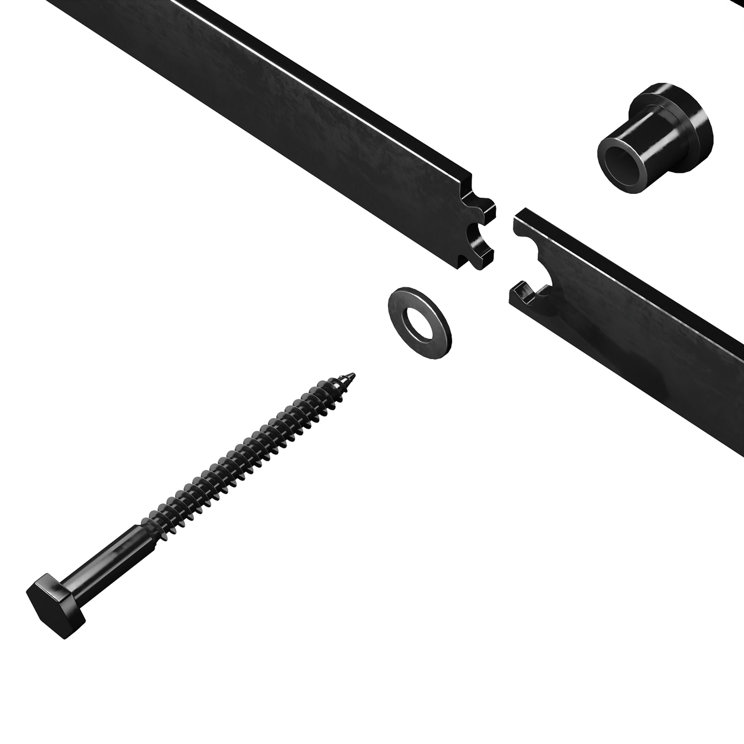 6.6Ft Heavy Duty Sturdy Sliding Barn Door Hardware Adjustable Floor Guide Wall Mount Roller Pull Handle, J Shape Hangers, Smoothly And Quietly, Easy To Install, Fit 24" 36" Width Door. Black Metal