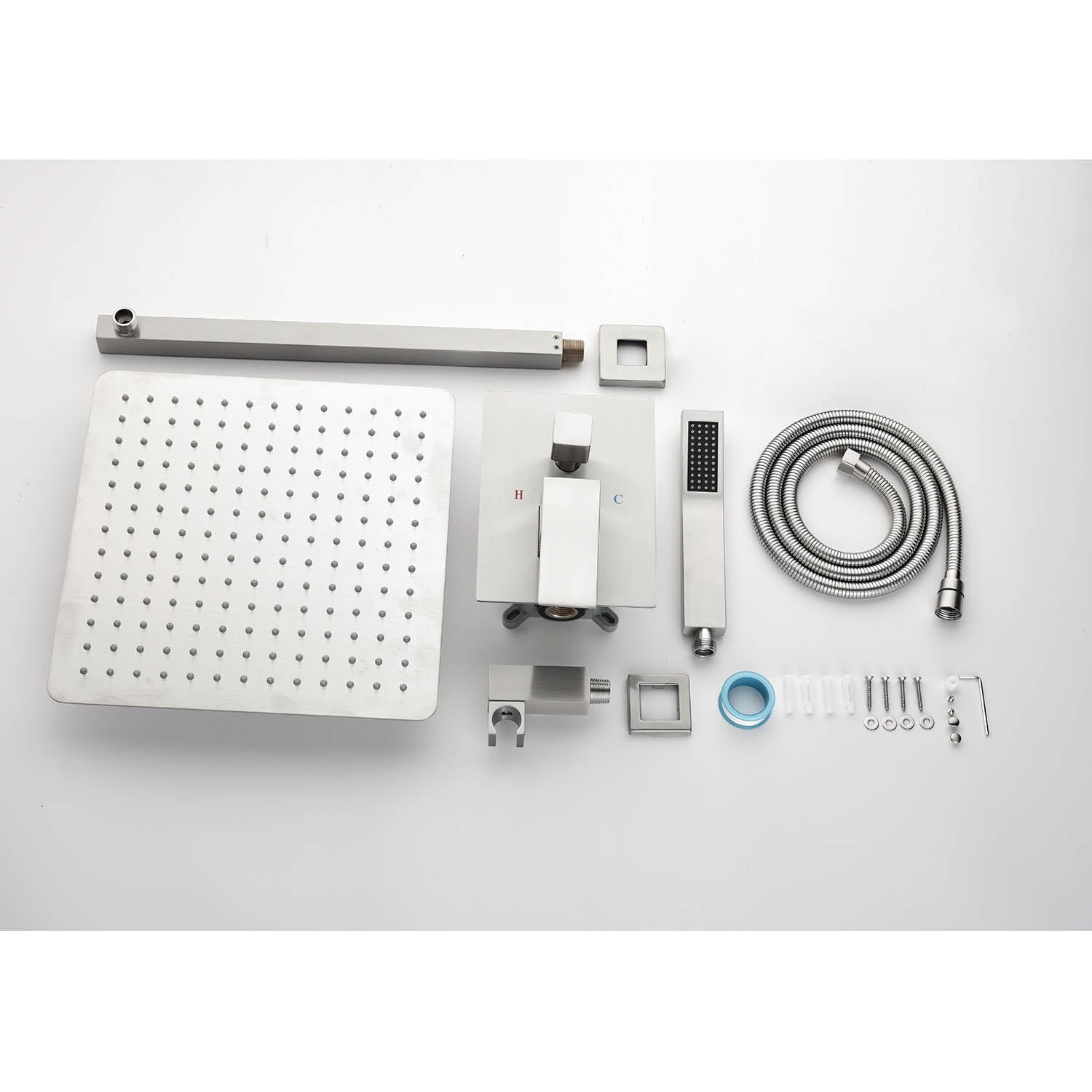 12" Rain Shower Head Systems Wall Mounted Shower One Brushed Nickel Wall Mounted Bathroom Brass