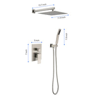 12" Rain Shower Head Systems Wall Mounted Shower One Brushed Nickel Wall Mounted Bathroom Brass