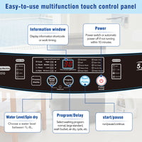 Xqb50 2010Portable Home Automatic Washer, Maximum 2.0 Cu.Ft. Of Laundry, 8 Water Levels 10 Programs For Apartments, College Dorms, Rvs, Camping And Other Places Where Space Is Limited Antique Grey White Stainless Steel