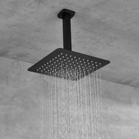 12" Shower Head System Ceiling Mounted Shower One Matte Black Wall Mounted Bathroom Brass