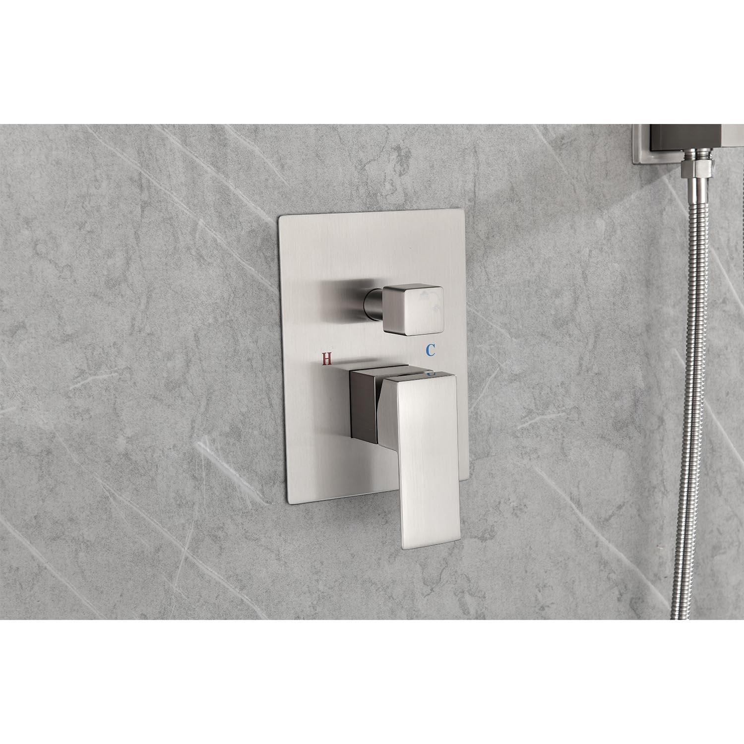 12" Rain Shower Head Systems Wall Mounted Shower One Brushed Nickel Wall Mounted Bathroom Brass