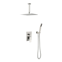 12" Shower Head System Ceiling Mounted Shower One Brushed Nickel Wall Mounted Bathroom Brass