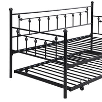 Daybed With Trundle Black Black Metal