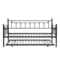 Daybed With Trundle Black Black Metal