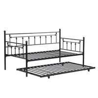 Daybed With Trundle Black Black Metal