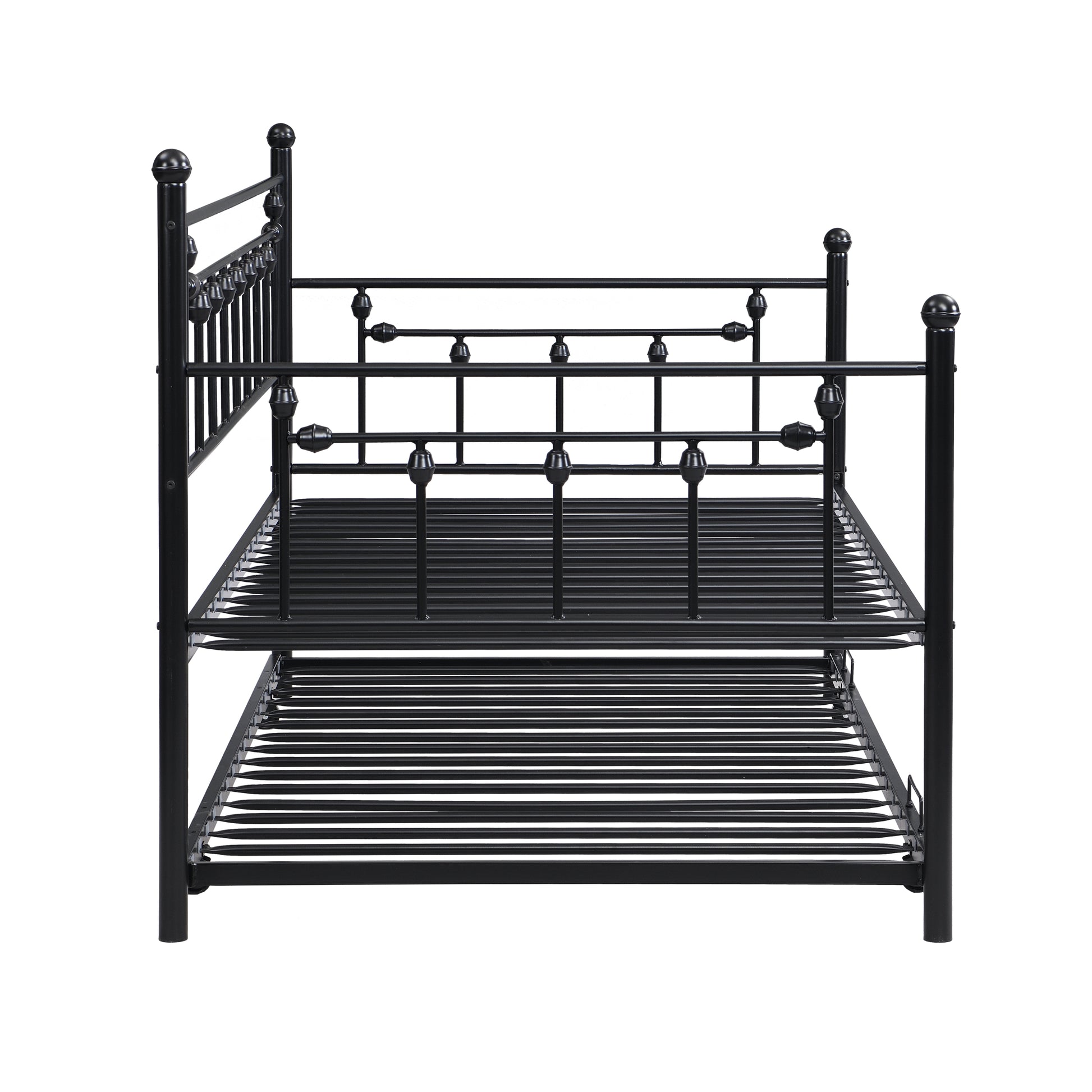 Daybed With Trundle Black Black Metal