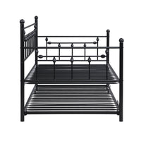 Daybed With Trundle Black Black Metal