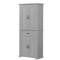 Bathroom Storage Cabinet With Doors And Drawer, Multiple Storage Space, Adjustable Shelf, Grey Grey Mdf