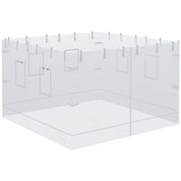 Pop Up Canopy Walls, Universal Replacement Netting, Set Of 4 Mesh Screen Sidewalls, Patio Netting With 6 Service Windows And 1 Door For 10' X 10' Canopy Tent, White White Nylon