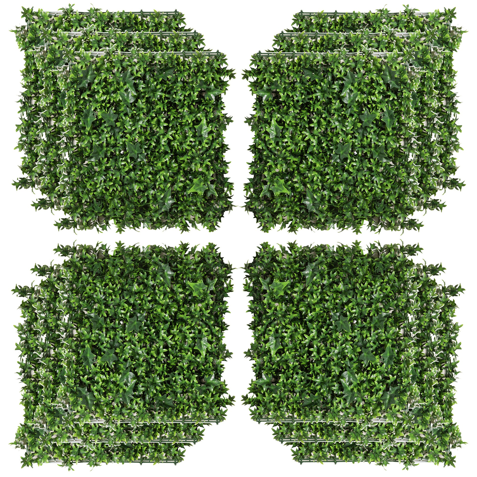 Artificial Grass Wall Panel Backdrop, 12 20" X 20" Boxwood Uv Protection Privacy Coverage Panels For Indoor & Outdoor Decor, Wall & Fence Covering, Sweet Potato, Green Green Polyethylene