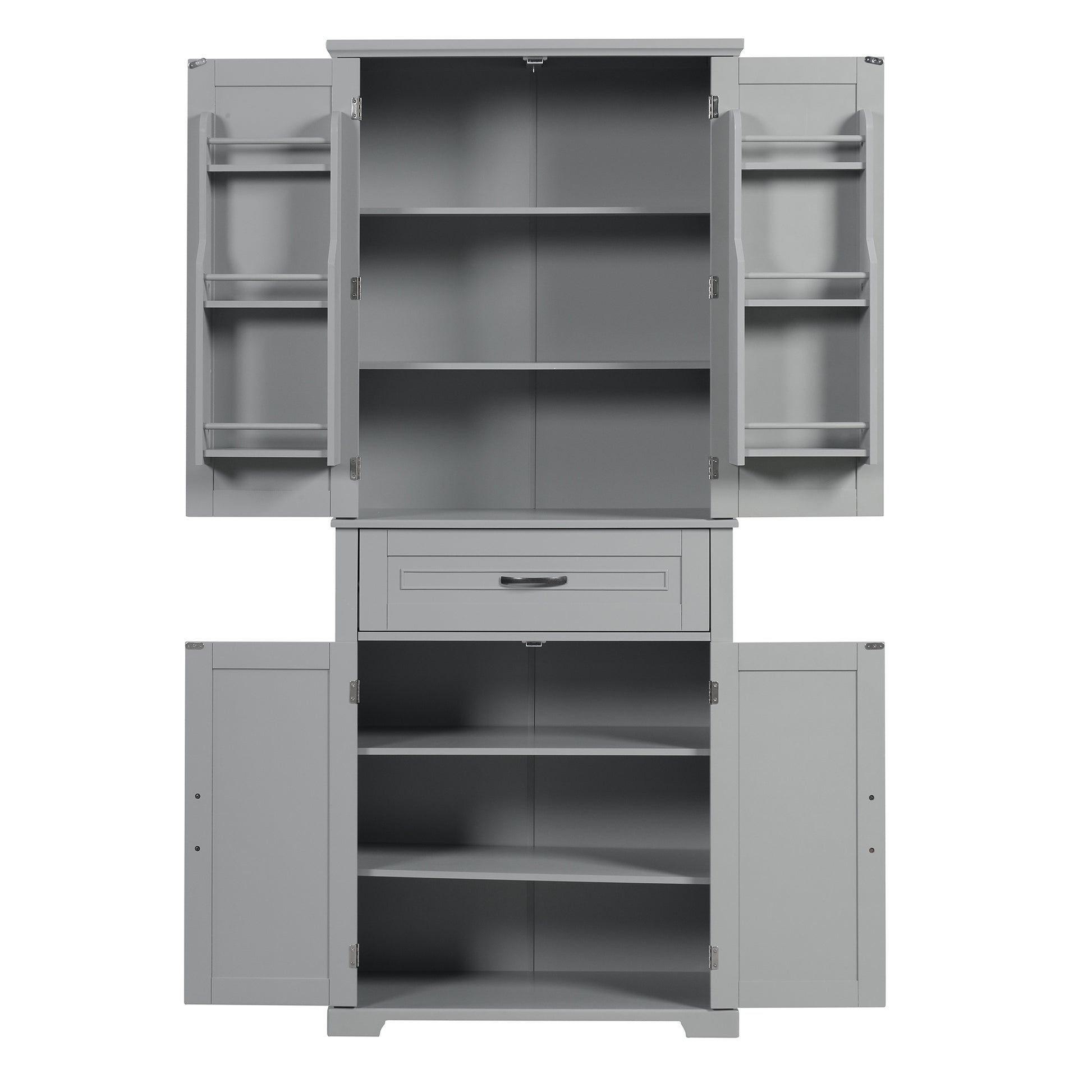 Bathroom Storage Cabinet With Doors And Drawer, Multiple Storage Space, Adjustable Shelf, Grey Grey Mdf