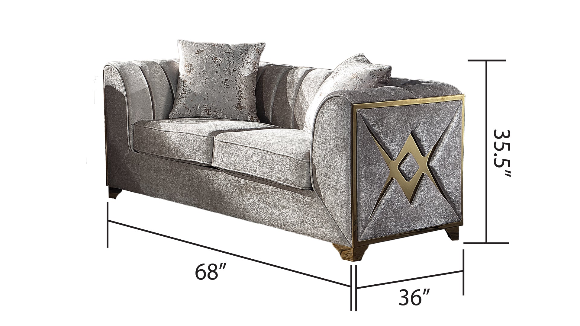 Velencia Modern Style Loveseat In Cream Cream Primary Living Space Modern Upholstered Wood