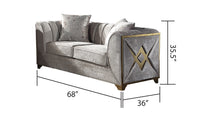 Velencia Modern Style Loveseat In Cream Cream Primary Living Space Modern Upholstered Wood