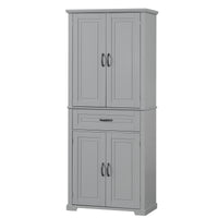 Bathroom Storage Cabinet With Doors And Drawer, Multiple Storage Space, Adjustable Shelf, Grey Grey Mdf