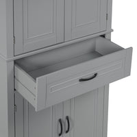 Bathroom Storage Cabinet With Doors And Drawer, Multiple Storage Space, Adjustable Shelf, Grey Grey Mdf