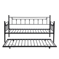 Daybed With Trundle Black Black Metal