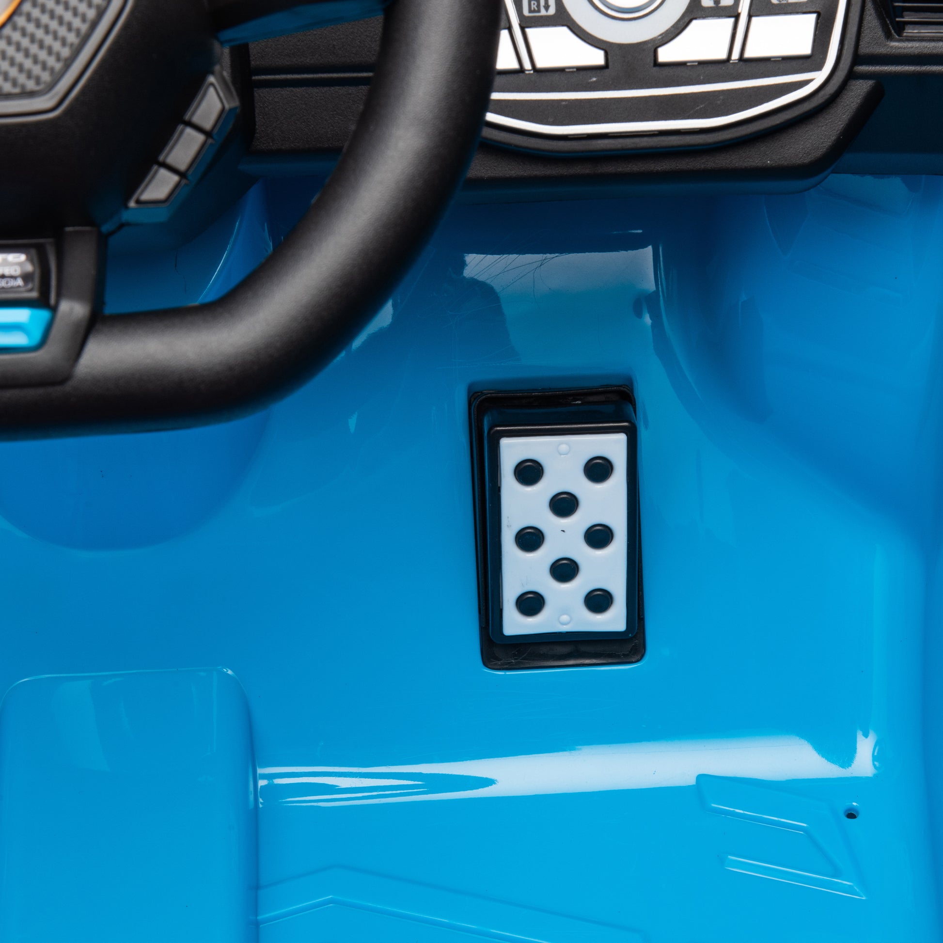 Lamborghini Huracan Sto 24V Kids Electric Ride On Drift Car: Speeds 1.86 5.59 Mph, Ages 3 8, Foam Front Wheels, 360 Spin, Led Lights, Dynamic Music, Early Learning, Usb Port, Drift Feature Blue Polypropylene