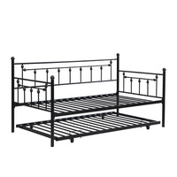 Daybed With Trundle Black Black Metal