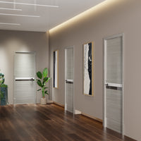 32" X 80" Melamine Integrated Door Slab, Modern Interior Door Leaf, Covered By 2Mm Thick Melamine Protective Layer, Environmental Friendly, Waterproof, Moisture Proof, Anti Deformation Gray Melamine