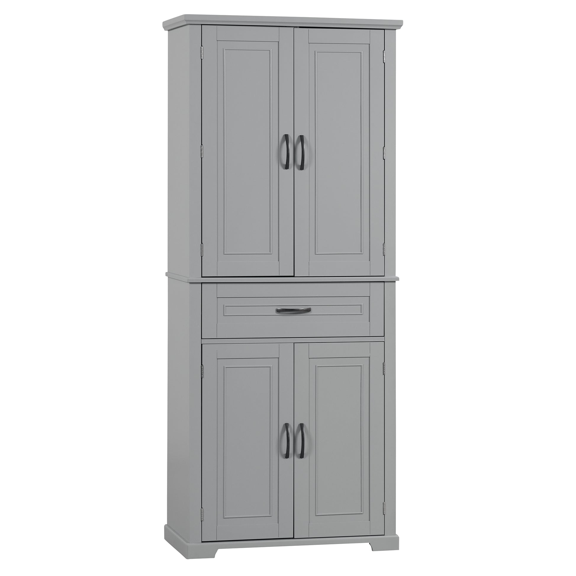 Bathroom Storage Cabinet With Doors And Drawer, Multiple Storage Space, Adjustable Shelf, Grey Grey Mdf