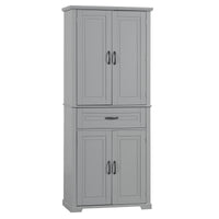 Bathroom Storage Cabinet With Doors And Drawer, Multiple Storage Space, Adjustable Shelf, Grey Grey Mdf