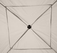 210D Oxford 10' X 10' Pop Up Canopy Tent With Netting, Instant Screen Room House, Tents For Parties, Height Adjustable, With Carry Bag, For Outdoor, Garden, Patio Beige Steel