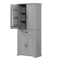 Bathroom Storage Cabinet With Doors And Drawer, Multiple Storage Space, Adjustable Shelf, Grey Grey Mdf