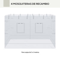 Pop Up Canopy Walls, Universal Replacement Netting, Set Of 4 Mesh Screen Sidewalls, Patio Netting With 6 Service Windows And 1 Door For 10' X 10' Canopy Tent, White White Nylon