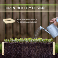 Wooden Raised Garden Bed Kit, Elevated Planter Box With Bed Liner For Backyard, Patio To Grow Vegetables, Herbs, And Flowers, 4' X 4' X 12" Natural Wood
