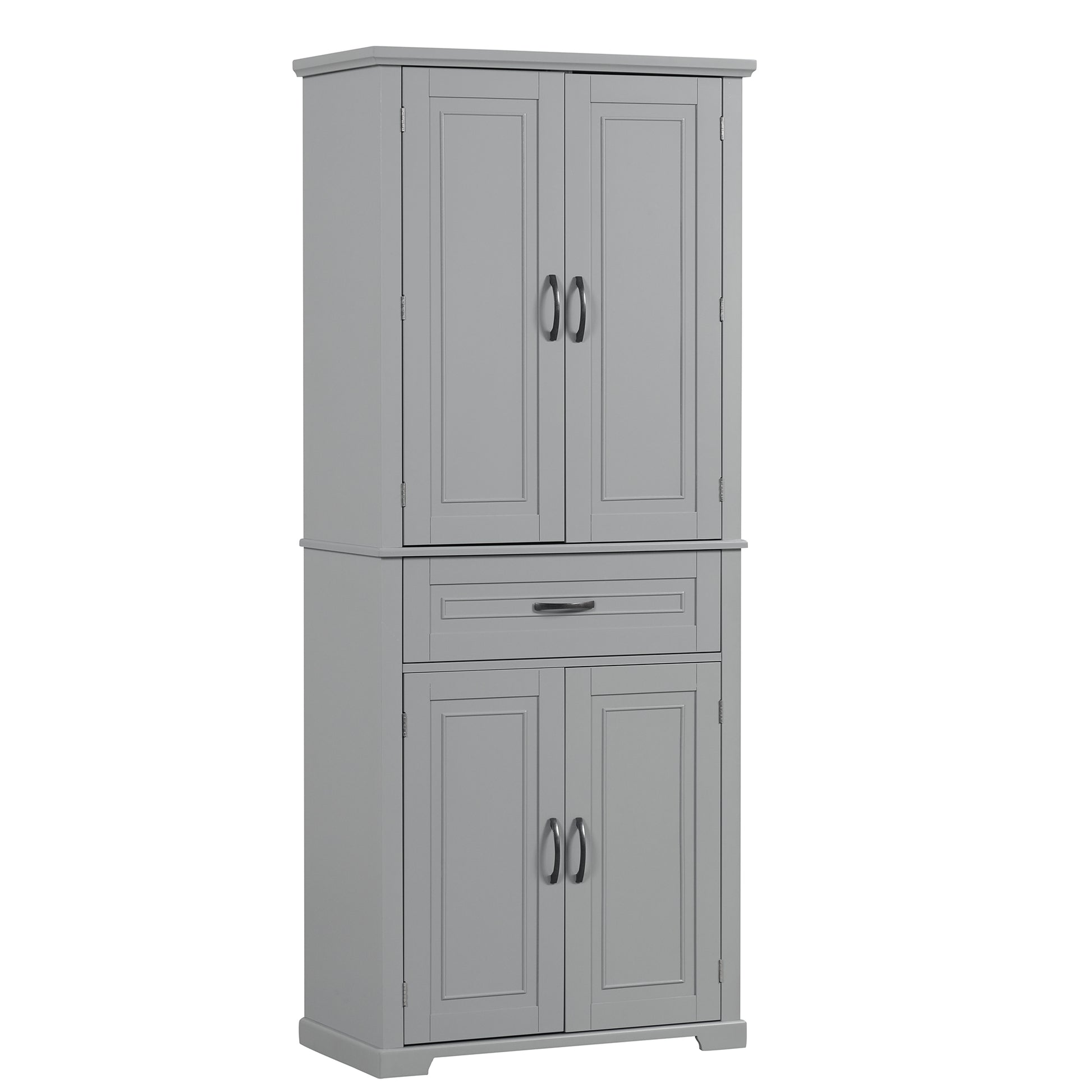 Bathroom Storage Cabinet With Doors And Drawer, Multiple Storage Space, Adjustable Shelf, Grey Grey Mdf