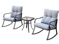 Rocker Set Chair And Teapoy Medium Grey Yes Medium Grey Metal