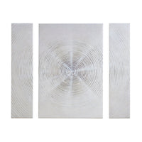 Hand Embellished Abstract 3 Piece Canvas Wall Art Set Silver Mdf