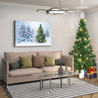 Framed Canvas Wall Art Decor Painting For Chrismas, Chrismas Tree With Cute Snowman Chrismas Gift Painting For Chrismas Gift, Decoration For Chrismas Eve Office Living Room,4028In Thickness 1.5Inch Rectangle Framed Multicolor Christmas Oversized 41In