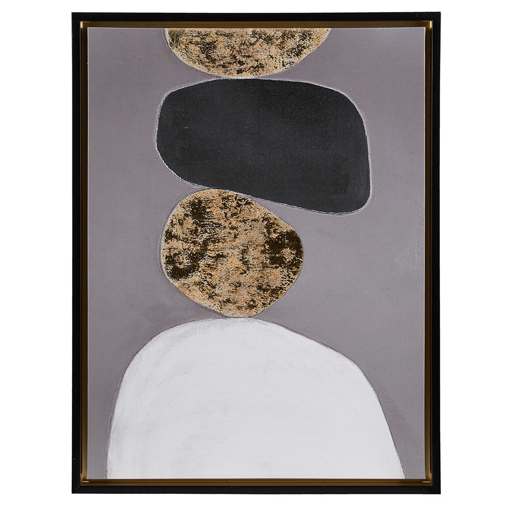 Figural 2 Piece Framed Canvas Wall Art Set Black Wood