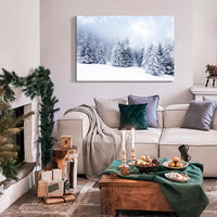 Framed Canvas Wall Art Decor Painting For Chrismas, Winter Pine Forest Chrismas Gift Painting For Chrismas Gift, Decoration For Chrismas Eve Office Living Room, Bedroom Decor Ready To Han Rectangle Framed Multicolor Christmas Oversized 41In Canvas