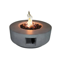 Living Source International 11" H X 30" W Fiber Reinforced Concrete Propane Natural Gas Outdoor Fire Pit Table With Lid Concrete Cm 1003C Gray Modern Concrete