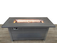 24" H X 54" W Steel Outdoor Fire Pit Table With Lid Gray Garden & Outdoor Modern Stone Stainless Steel