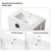 30" Bathroom Vanity With Sink,With Two Doors Cabinet Bathroom Vanity Set With Side Right Open Storage Shelf,Solid Wood,Excluding Faucets,White White Solid Wood