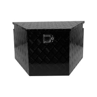 33 Inch Heavy Duty Diamond Plate Aluminum Trailer Tongue Box Pickup Truck Tool Box Storage Organizer With Weather Resistant Seal, Lock & Ke Black 32.5"X20.5"X18.3" Black Aluminium