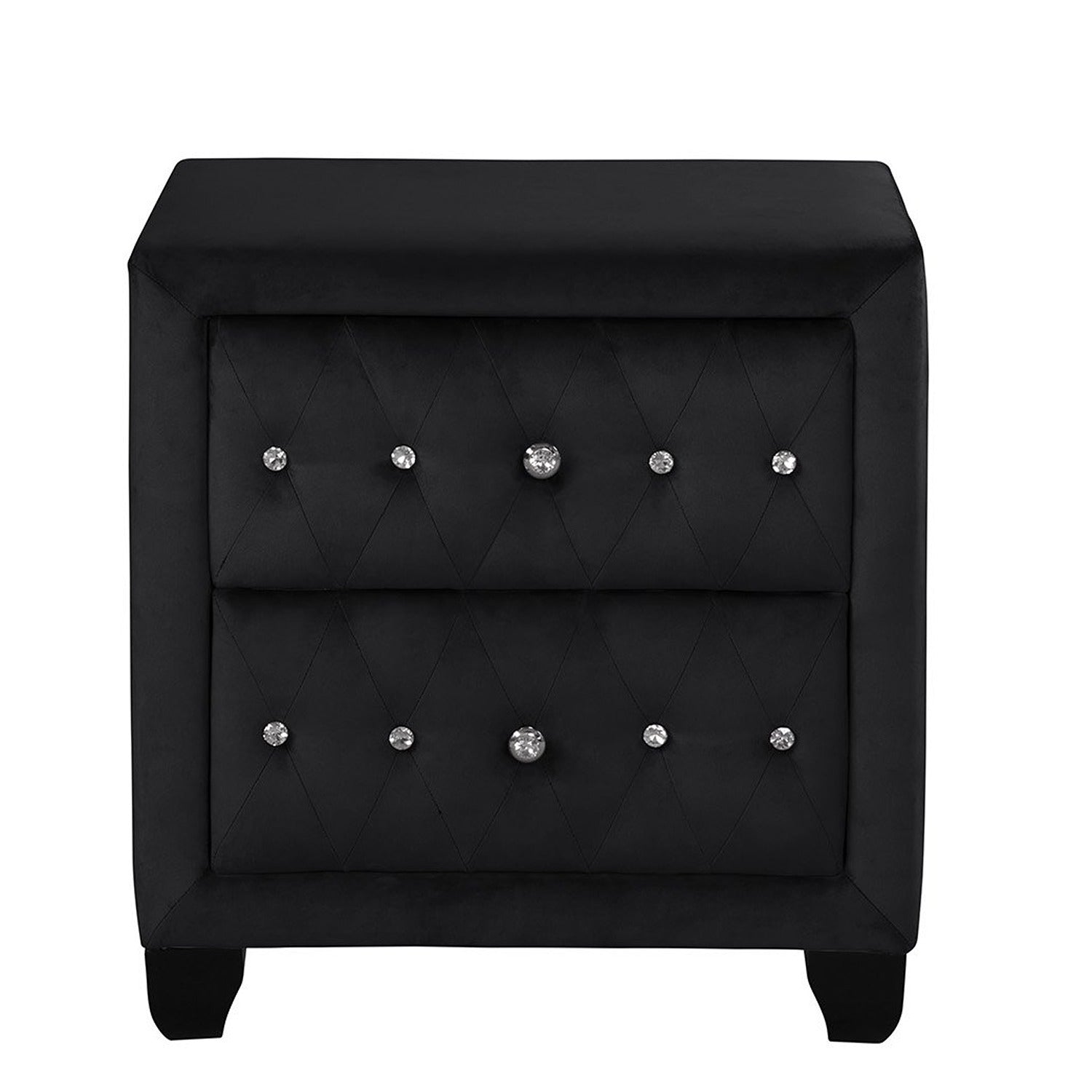 Monica Luxurious Four Poster King 4 Pc Bedroom Set Made With Wood In Black Box Spring Not Required King Black Wood 4 Piece Set Bedroom Modern Upholstered Velvet Tufted Wood