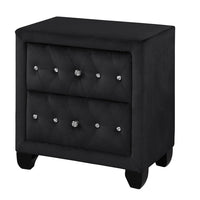 Monica Luxurious Four Poster King 4 Pc Bedroom Set Made With Wood In Black Box Spring Not Required King Black Wood 4 Piece Set Bedroom Modern Upholstered Velvet Tufted Wood