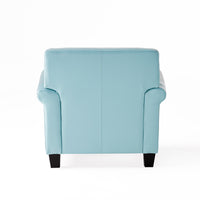Yonkers Club Chair Teal Blue Leather