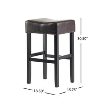 30 Inch Bonded Leather Backless Bar Stool Set Of 2 , Brown Brown Bar Stools Set Of 2 Leather